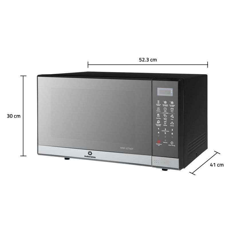 HORNO-MICROONDAS-INDURAMA-32L-MWI-32TNEP-NEGRO---VERSATIL-Y-ELEGANTE-