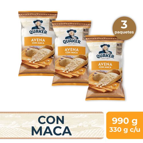 Pack Avena QUAKER con Maca Bolsa 330g x3un