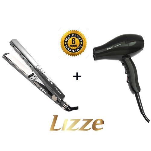 LIZZE PACK PLANCHA PROFESIONAL PREMIUM PRO 480 480°F-250°C + SECADORA PROFESIONAL COMPACT 2100W