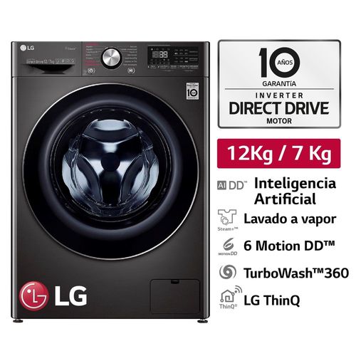 Lavaseca LG 12Kg WD12BVC2S6C Negro