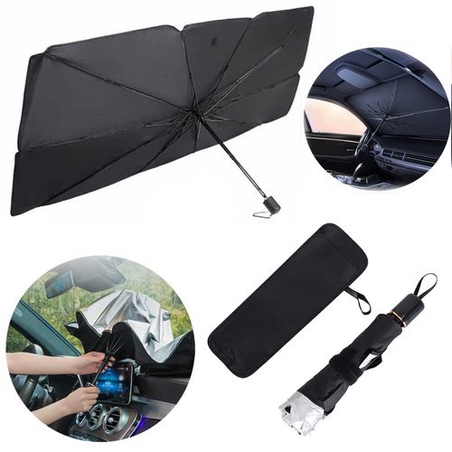 Parasol interior parabrisas auto tipo sombrilla plegable proteccion UV