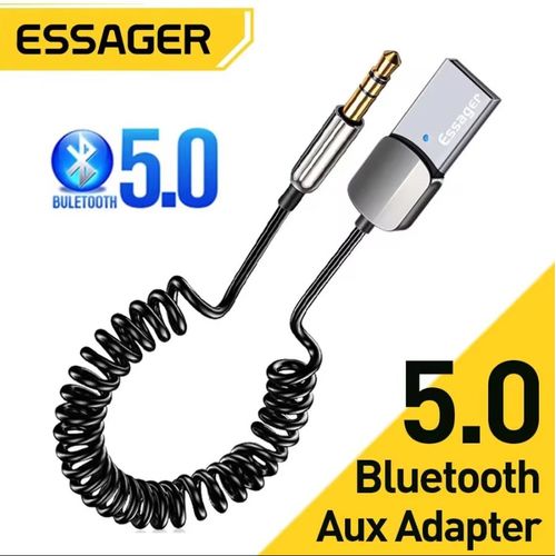 RECEPTOR AUDIO VEHICULAR BLUETOOTH 5.0 AUX 3.5MM USB MICRÓFONO ESSAGER