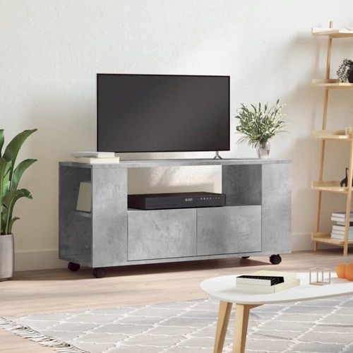 Mesa de TV TU MESITA Mika con Ruedas color Gris 2 cajones