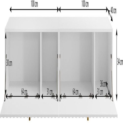 Mesa de TV TU MESITA Michel Moderna color Blanco 2 puertas