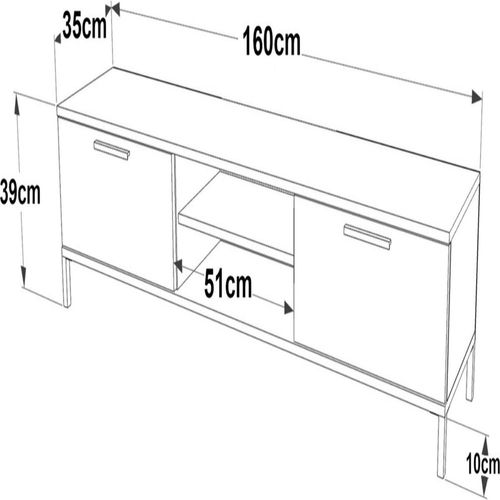 Mesa de TV TU MESITA Práctica Miller color Gris Oscuro 2 puertas