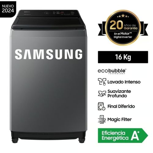 Lavadora Ecobubble Samsung WA16CG6441BDPE 16 KG Gris