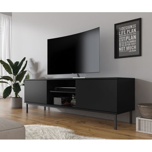 Mesa de TV Moderna Velvet color Negro 2 puertas TU MESITA