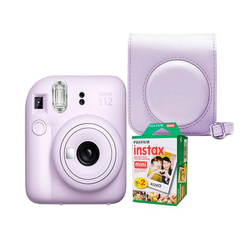 Camara Fujifilm Instax Mini 12 Lila+Estuche12+Peliculax20