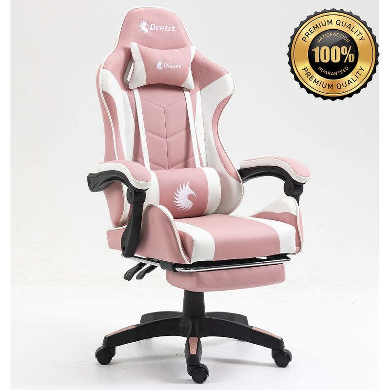 Silla-Gamer-Ergonomica-Dreizt-Shine-Series-Rosado-con-Posapies-Reclinable