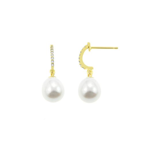 Aretes Perlas Oro 18K