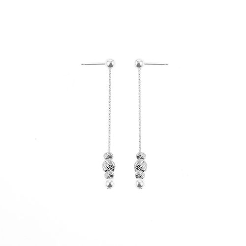 Aretes Colgantes Bolitas Plata 925