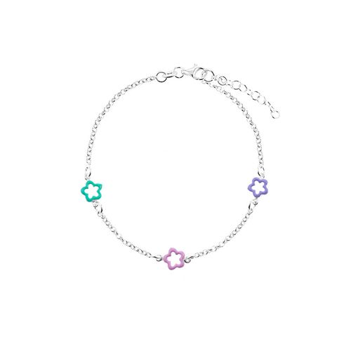 Pulsera Flores niña Plata 925