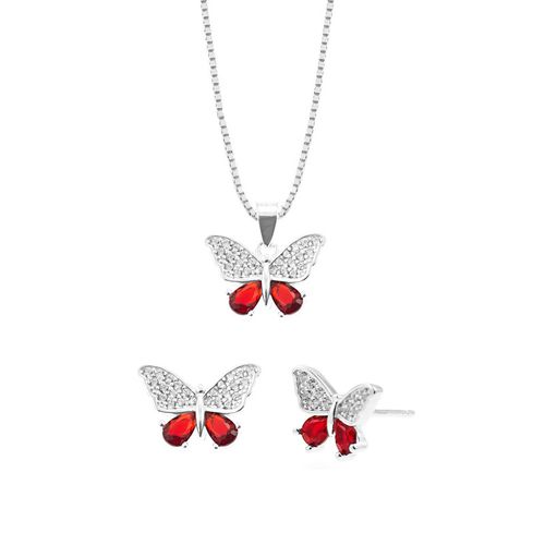 Set Mariposas Plata 925