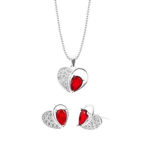 Set Corazón Colgante Plata 925