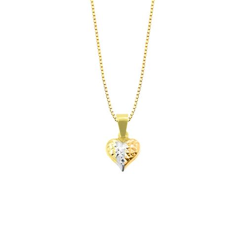 Collar Corazón Diamantado Oro 18K