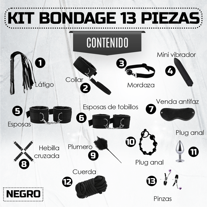 Kit-Sado---Bondage-Bdsm-Para-Parejas---13-Piezas-Sexuales---Negro