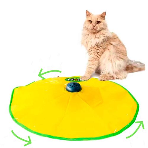 Juguete para Gatos Atrapa Debajo Alfombra Rotativo Amarillo, marb