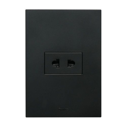 Placa Armada Orange: Tomacorriente Simple Universal Matte Negro