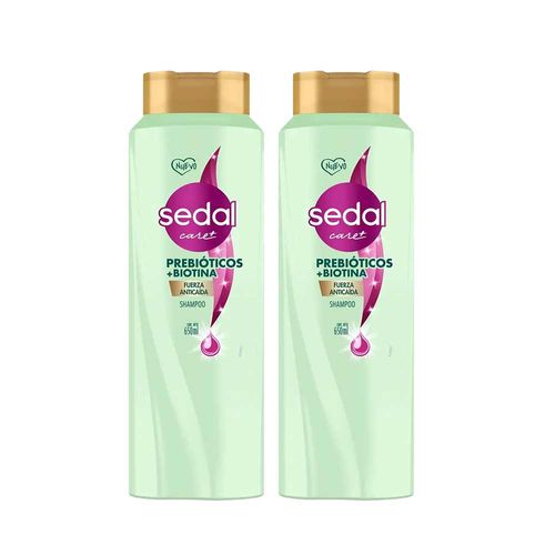 Pack Shampoo SEDAL Prebióticos + Biotina Frasco 650ml x2un