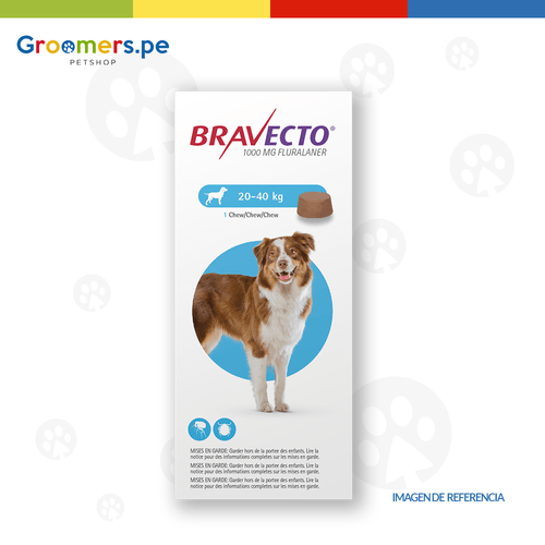 ANTIPULGAS PARA PERROS BRAVECTO 1000MG (20-40 KG)