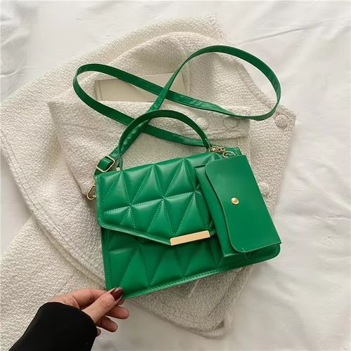 Cartera con Mini monedero 2 en 1 Cuero Sintetico Con Broche - Verde