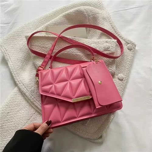 Cartera con Mini monedero 2 en 1 Cuero Sintetico Con Broche - Rosado