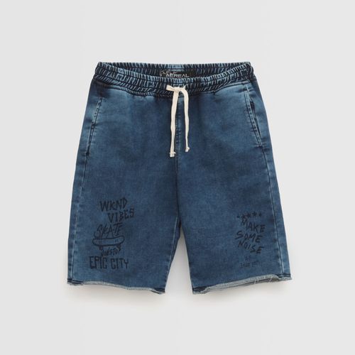 Short Para Teen Niño Aereal Denim Print