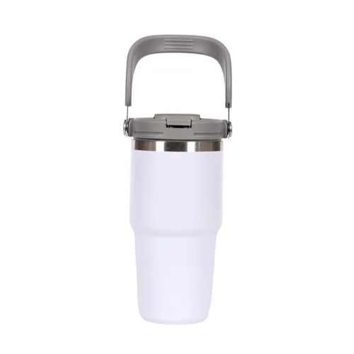 Termo de Acero Inoxidable con Asa Portátil 600 ml Blanco