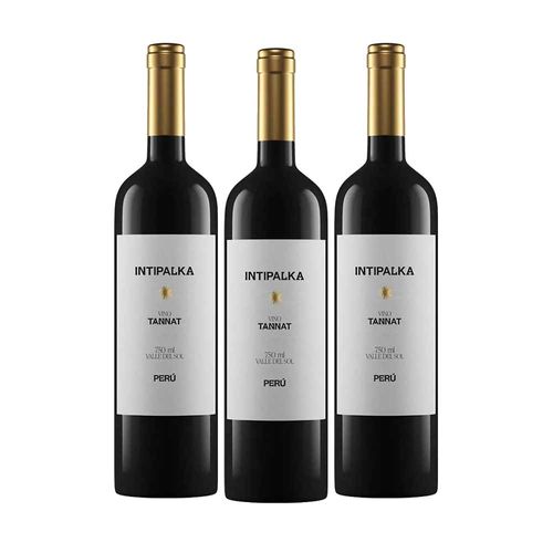 Pack Vino Tinto INTIPALKA Tannat Botella 750ml x 3un