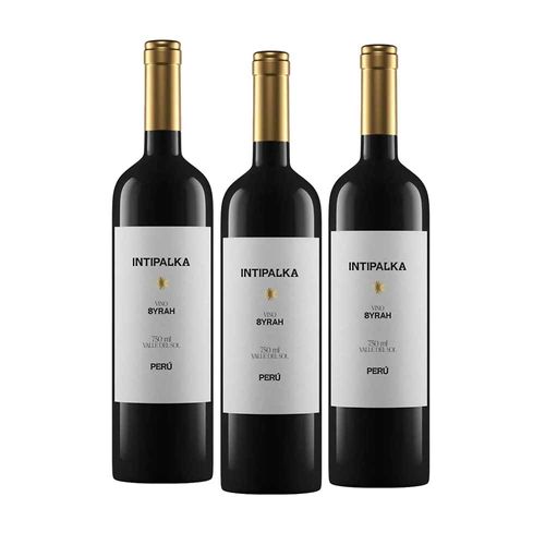 Pack Vino Tinto INTIPALKA Syrah Botella 750ml x 3un