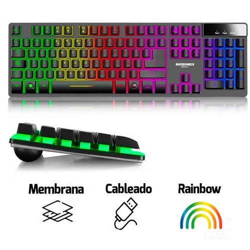 TECLADO MICRONICS NEON BLACK - MIC 709