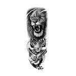 Tatuaje-manga-temporal-falso-leon-tigre-rosa-para-brazo-o-pierna-48-x-17cm-