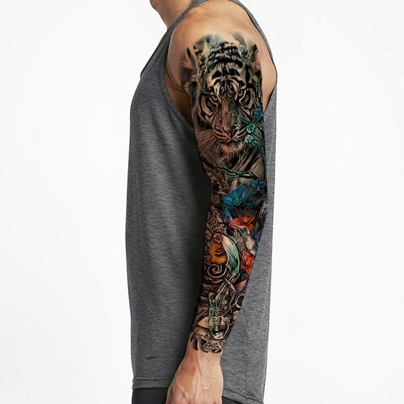 Tatuaje-manga-temporal-falso-para-brazo-o-pierna-tigre-colores-48x17cm