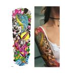 Tatuaje-manga-temporal-falso-flores-conejo-serpiente-pez-para-brazo-o-pierna-48-x-17cm-