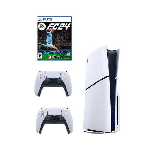 Consola Playstation 5 Slim Lectora de Discos + Mando Dualsense Blanco + EA Sports FC 24