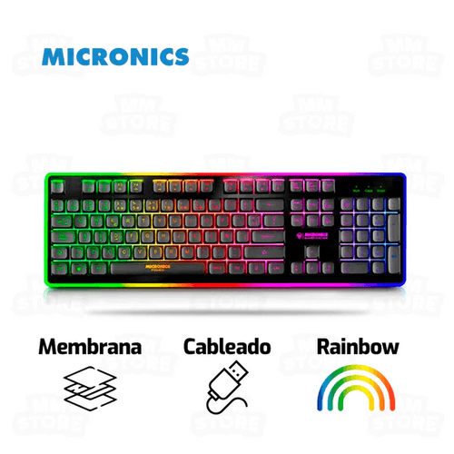 TECLADO GAMER RGB MICRONICS FISHER - MIC K801R