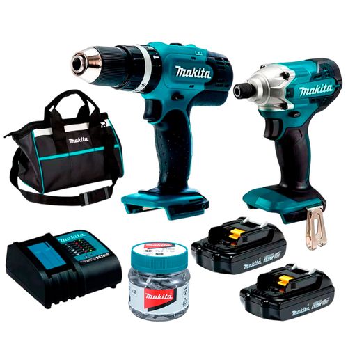 TALADRO 1/2 DHP453 +ATORNILLADOR DTD156+2BAT+PUNTERAS MAKITA