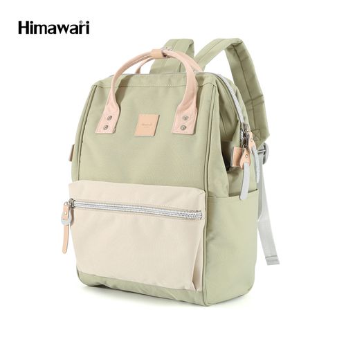 Himawari - Mochila multibolsillos porta laptop con USB - Verde Piedra