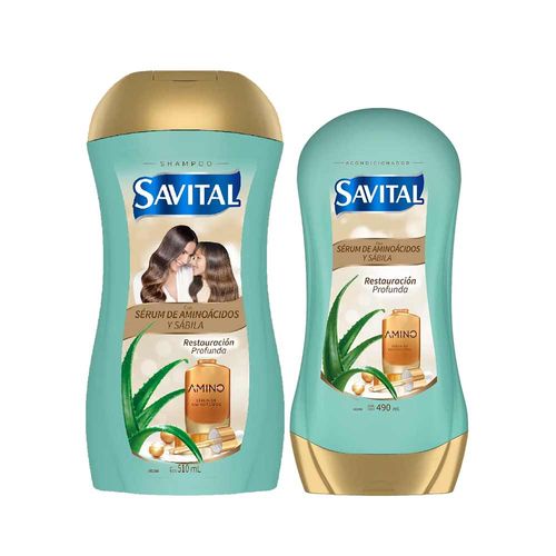 Pack SAVITAL Aminoácidos Shampoo 510ml + Acondicionador 490ml