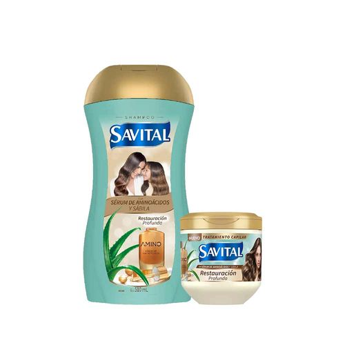 Pack SAVITAL Aminoácidos Shampoo 510ml + Tratamiento Capilar 425ml