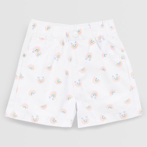 Short Para Bebe Niña Baby Circus Basico Print Ecru