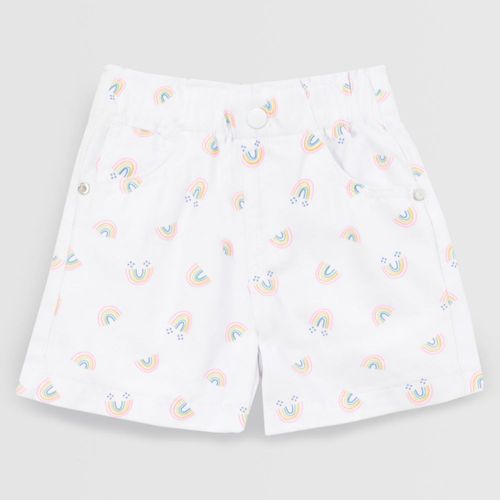 Short Para Bebe Niña Baby Circus Basico Print Ecru