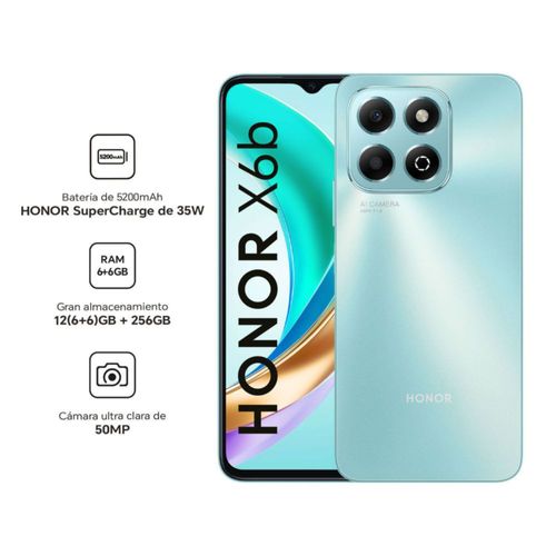 Celular Honor X6B 6GB RAM 256GB SSD Cyan