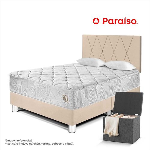 Dormitorio Pocket Max Queen Champagne + Baul Chico