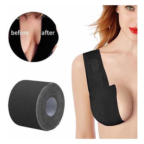 Boob Tape Cinta Levanta Senos Color Negro x 5 Metros