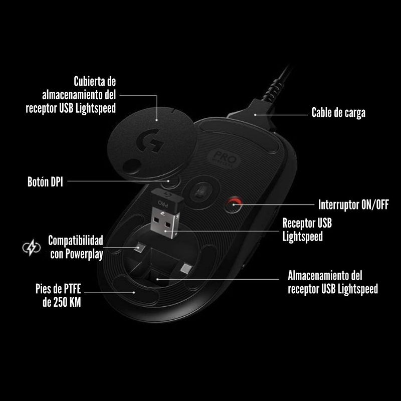Logitech---Mouse-G-Pro-Wireless-Hero-Lightspeed