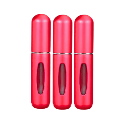 Set de 3 Atomizadores Recargables para Perfume para Viaje Rojo