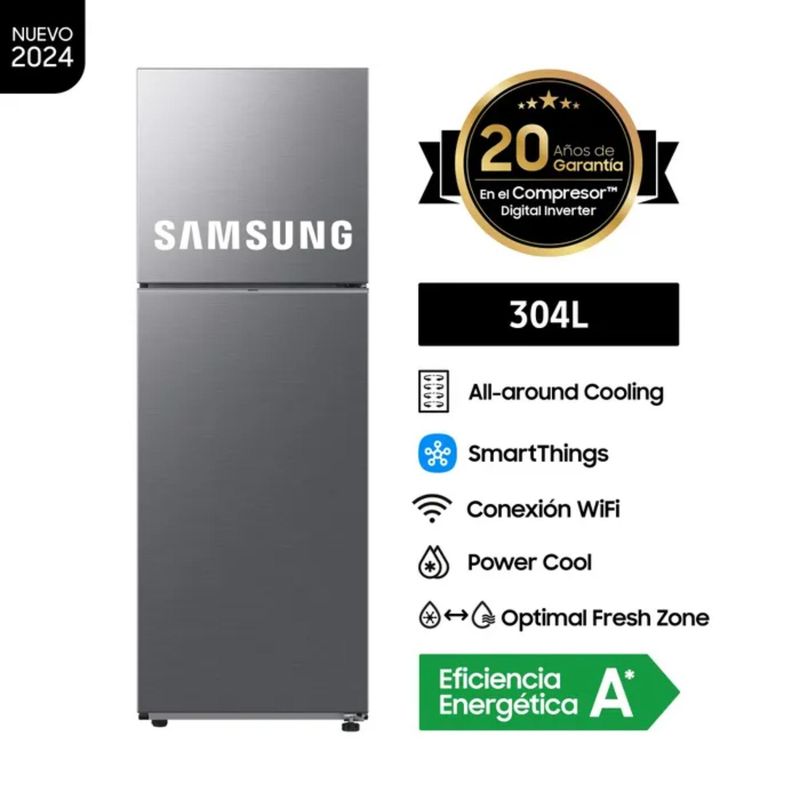 Refrigeradora-Samsung-Top-Freezer-304LT-RT31DG5120S9PE-Silver