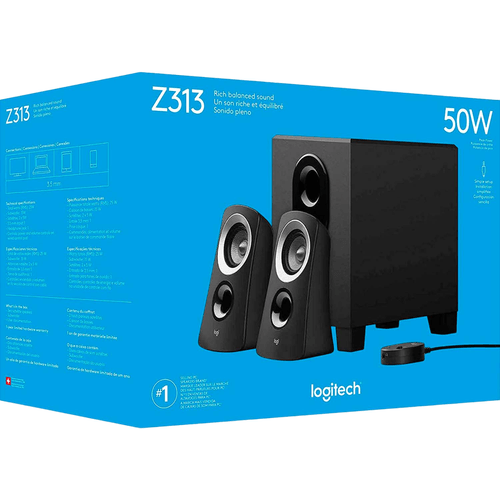 Parlantes Logitech Z313 con Subwoofer 2.1 - Sonido Potente y Envolvente