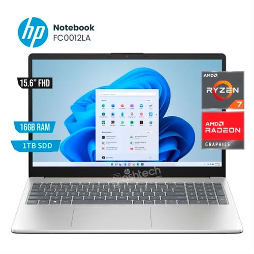 Laptop HP 15 FC0012LA AMD RYZEN 7 7730U, 16GB, SSD 1TB, 15.6" FHD